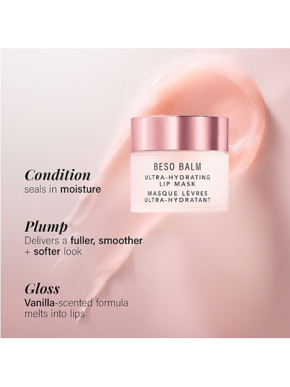 JLO Beauty Beso Balm Ultra-Hydrating Lip Mask in Sweet Shine NEW